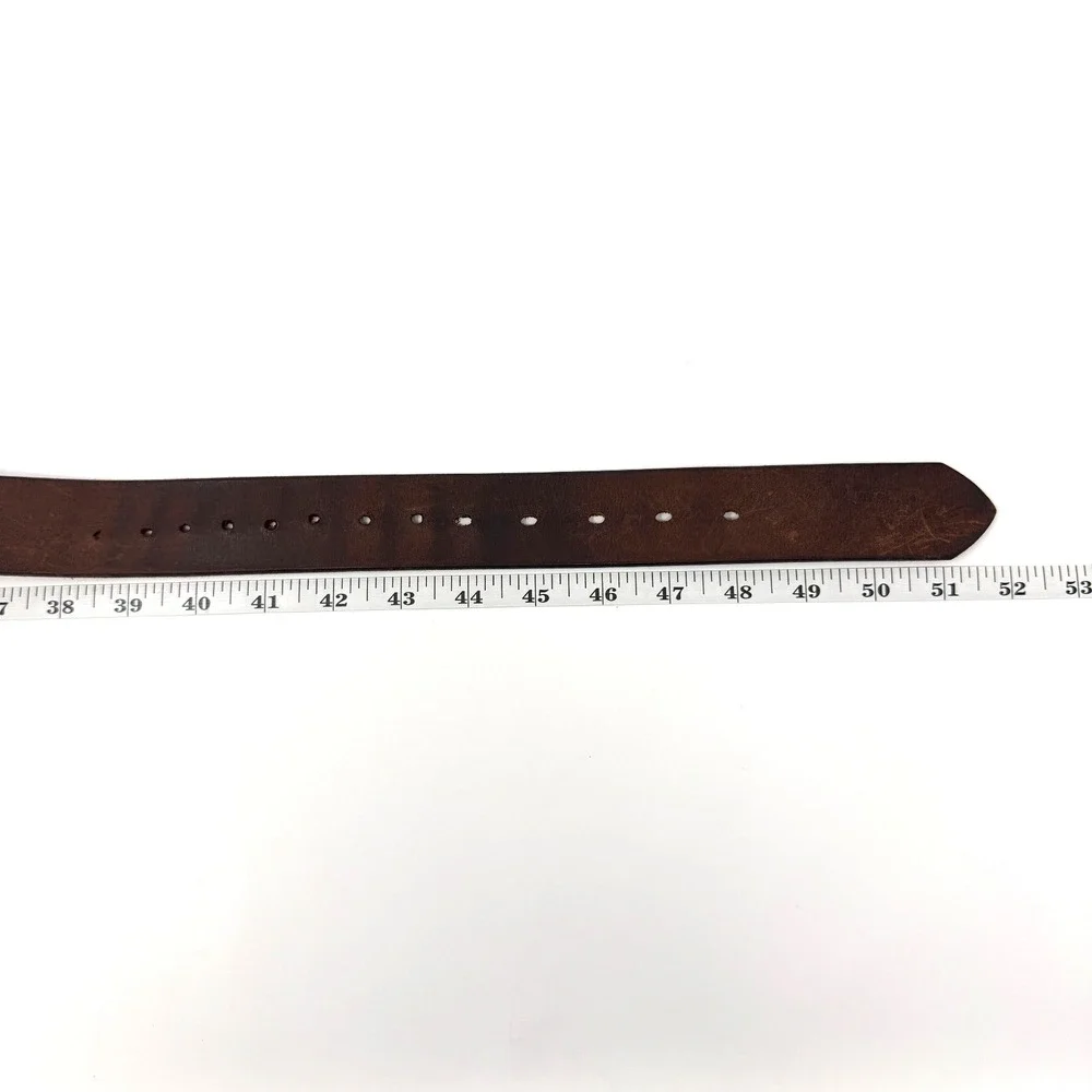 Amish‎ Made Belts Mens Leather Belt Brown Patina Brass Buckle 44